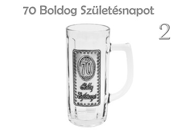 Söröskorsó 70 Boldog Születésnapot fémcímkés 0,5l