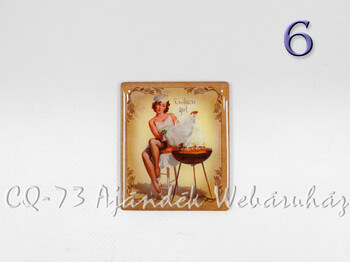CQ2094 Hűtőmágnes Fashion Girl 6x6,5cm