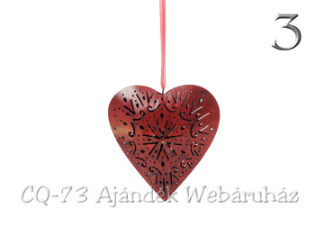 Áttört fém szív bordó 20cm A04040380