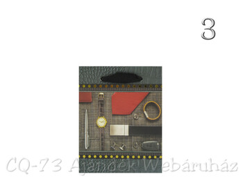 CQ4027 Ajándéktasak férfi nyakkendő, cipő, óra 11x14cm mini 4f