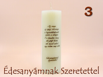 Idézetes henger gyertya 6x20cm