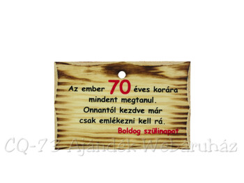 Kistábla Az ember 70 éves korára